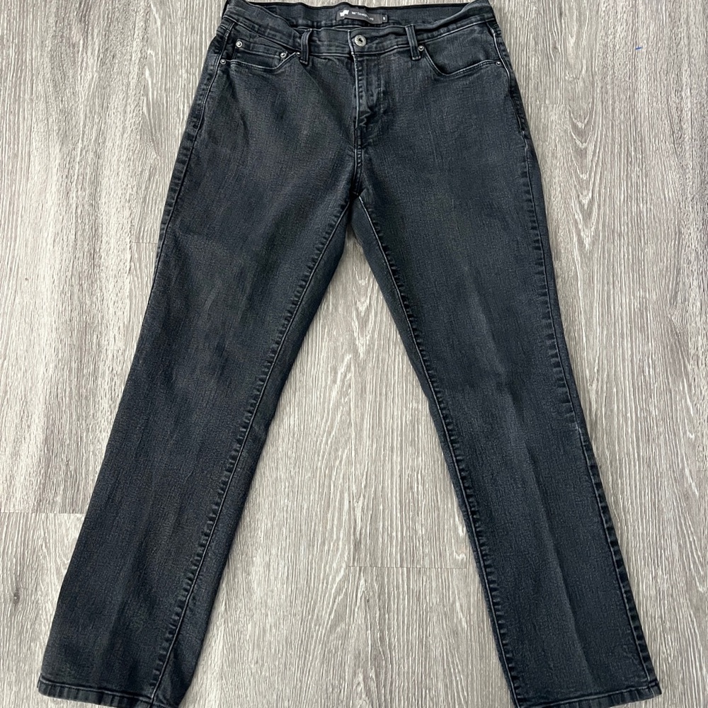 Levi's 505 Black Straight Leg Jeans black washed Women’s size 8